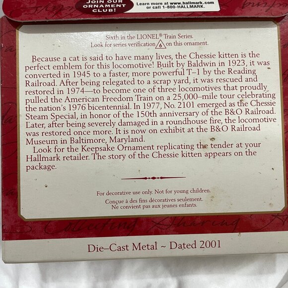 Lot of 4 TRAIN Xmas Hallmark Keepsake Ornaments - Lionel Locomotive, Caboose Car - Picture 15 of 16